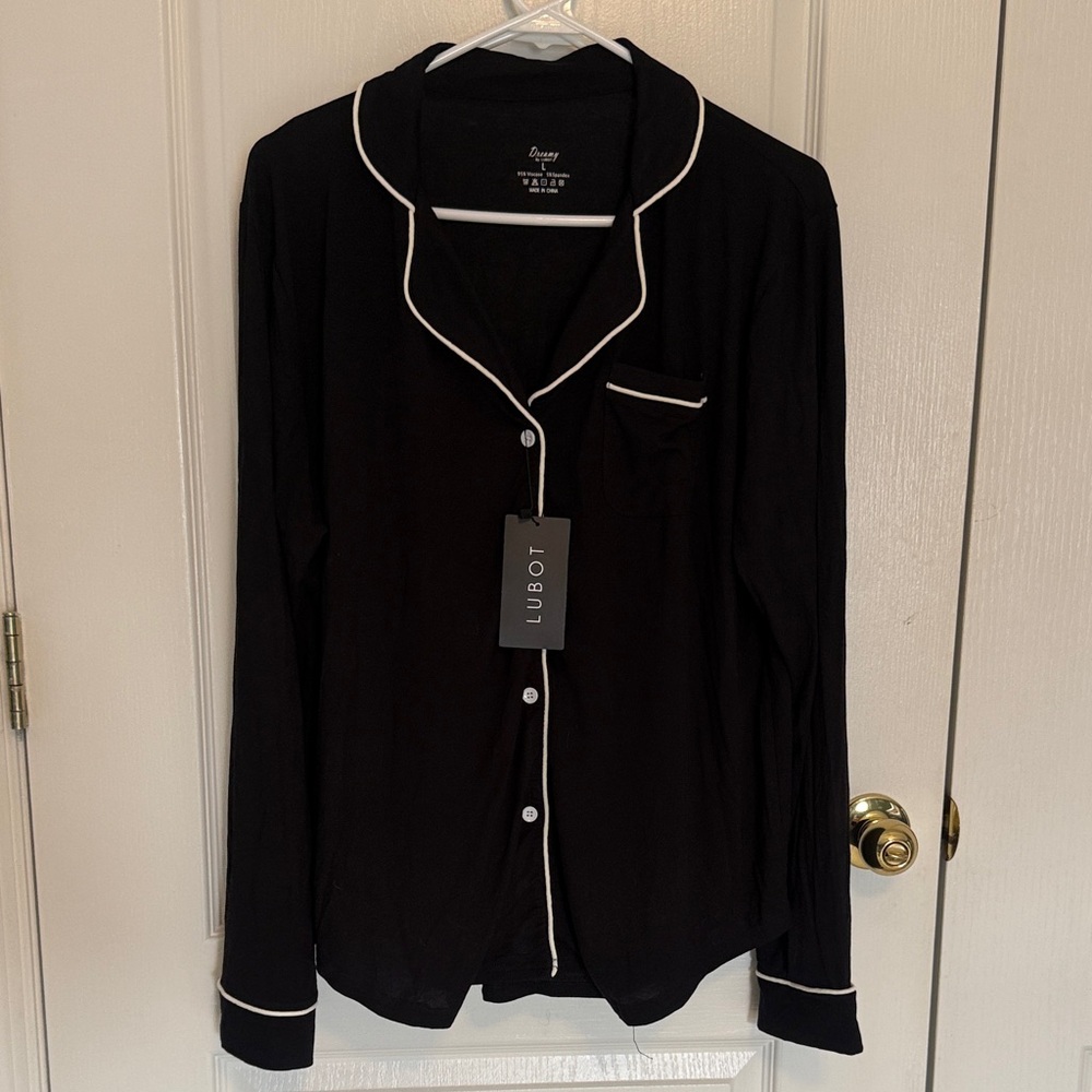 Women's Black Pajama Top
